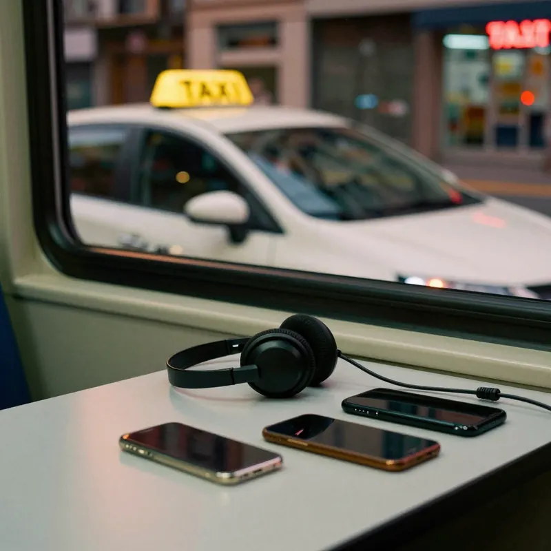 Sto dispečera taksi službe noću: slušalice i telefoni.